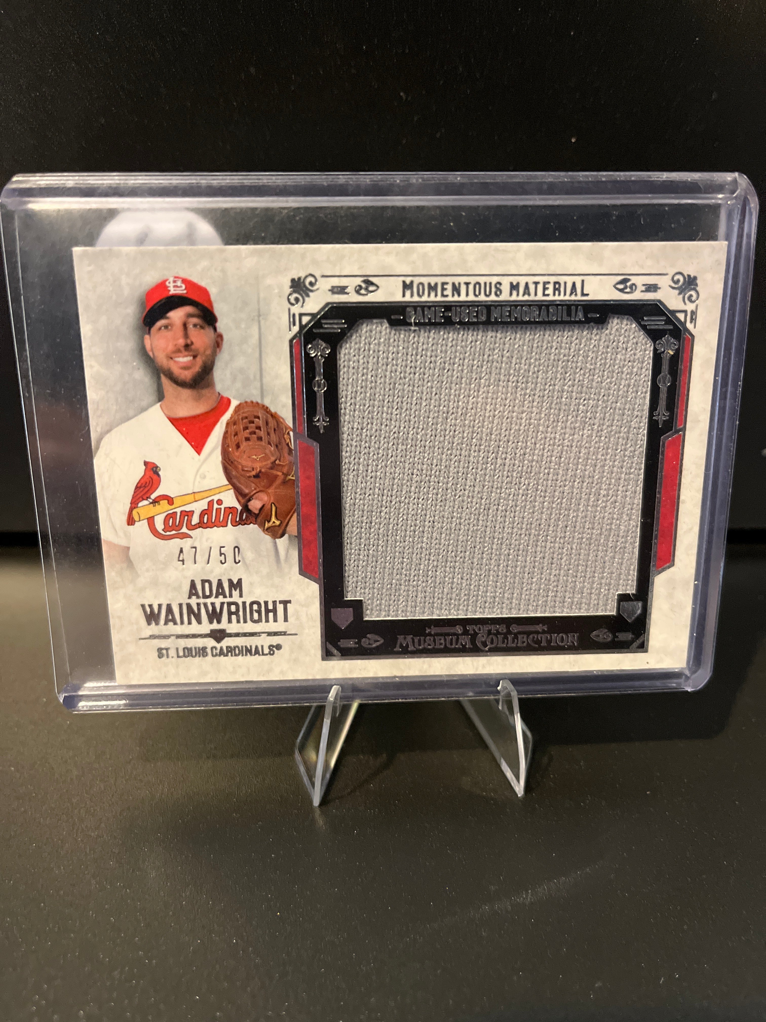 2015 Topps Museum Collection Adam Wainwright Momentous Material No. MMJR-AWR 47/50