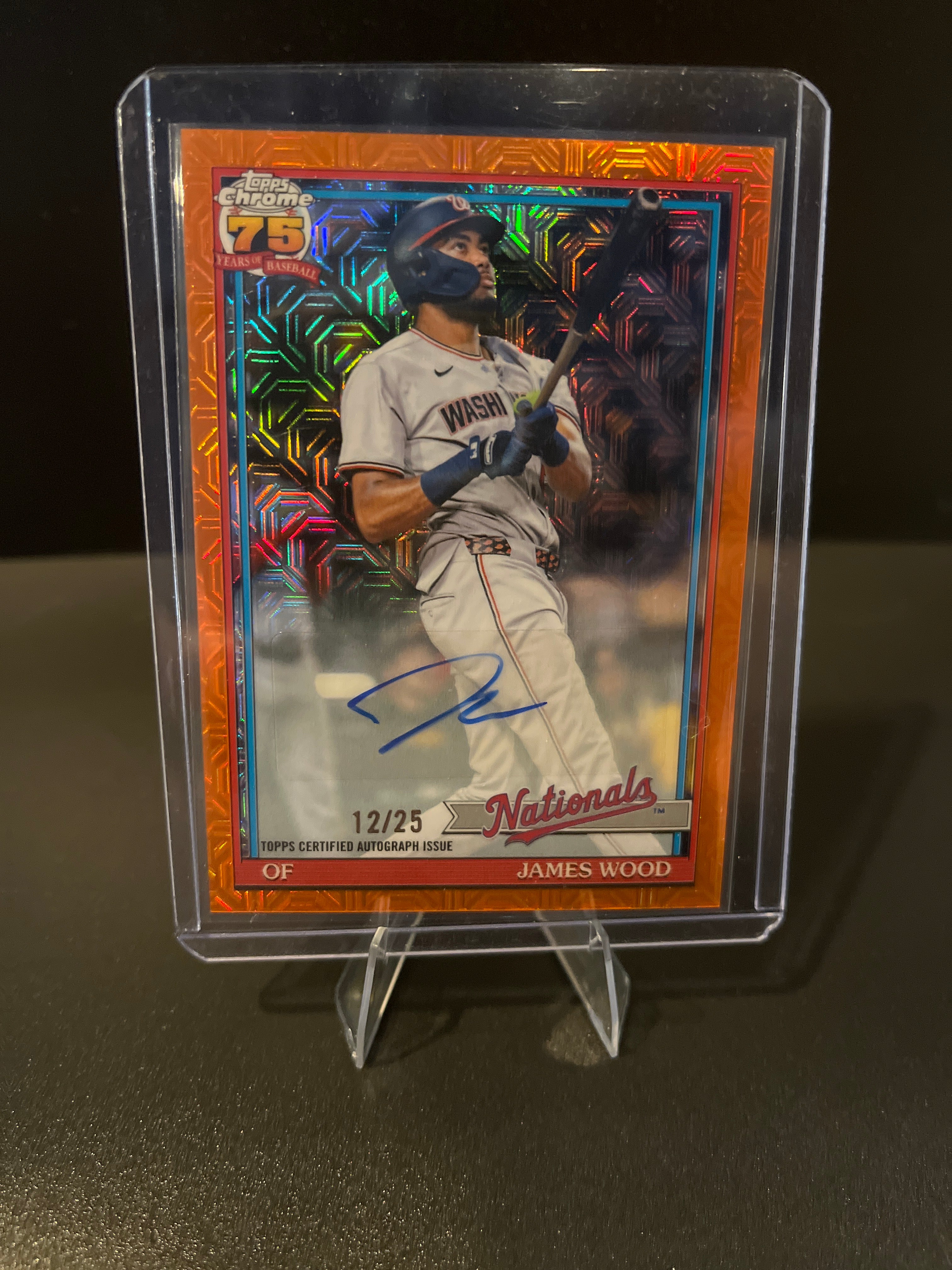 2026 Topps Chrome James Wood 1991 Chrome Orange Autograph No. 91C-78 12/25