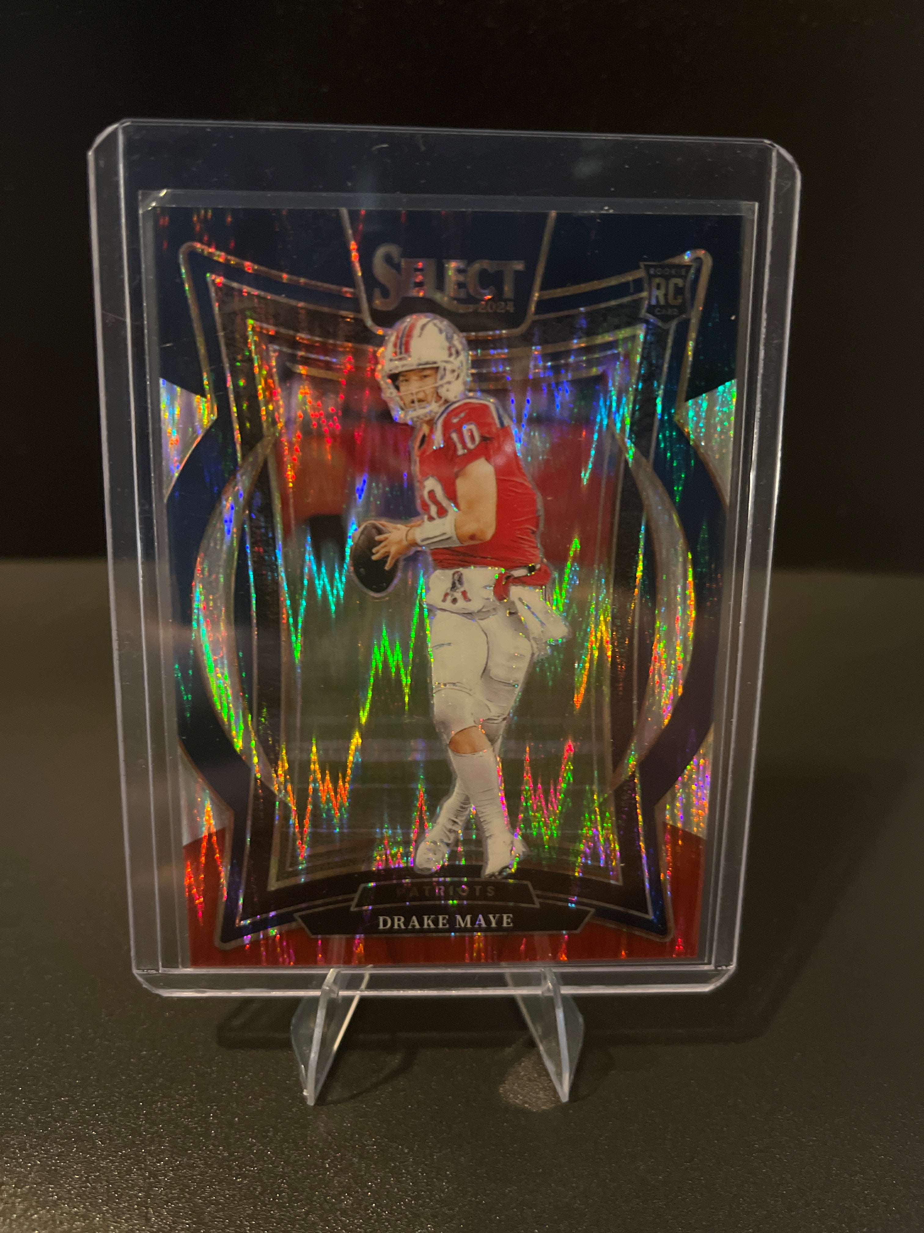 2024 Select Football Drake Maye (RC) Black and Red Shock Prizm No. 27