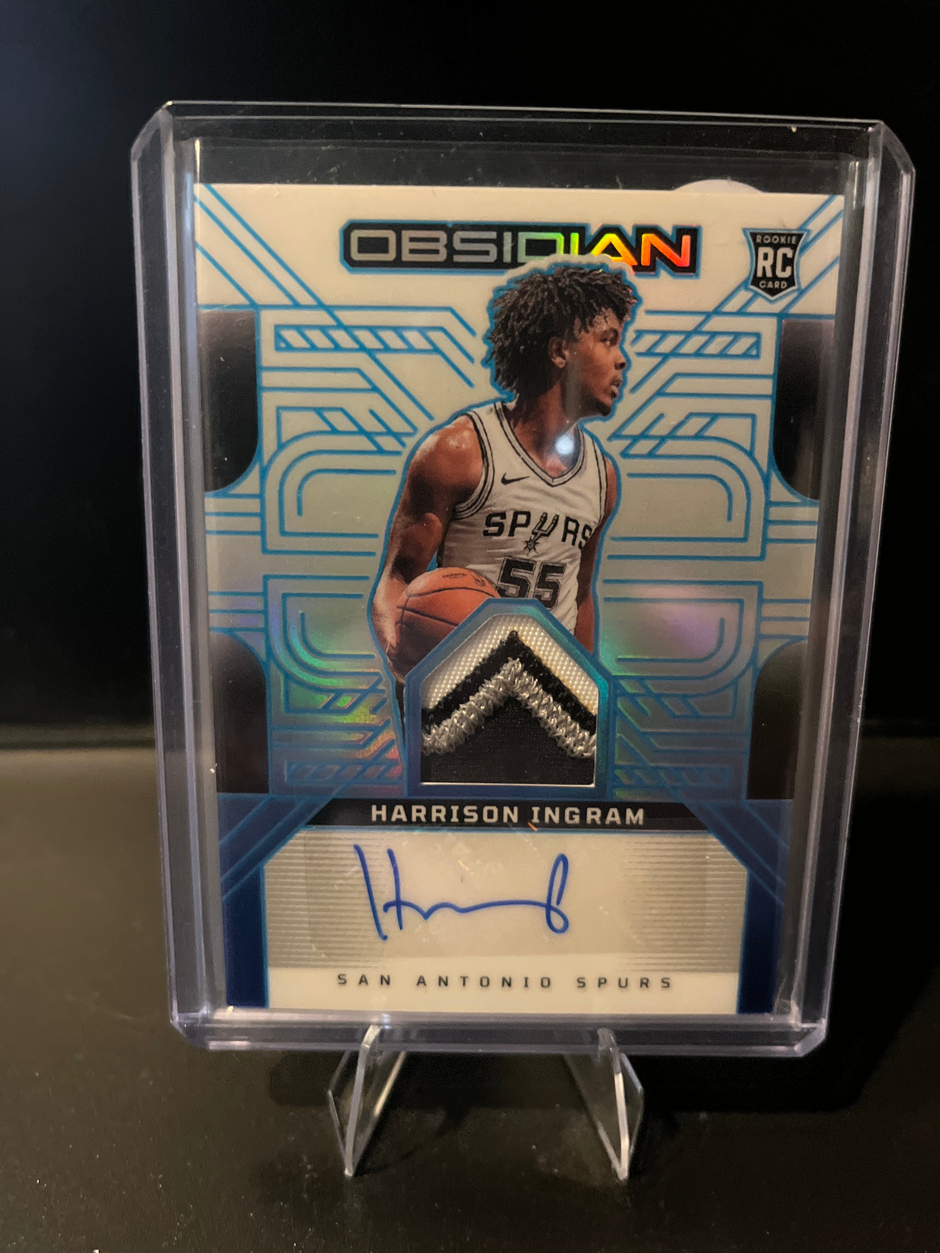 2024-2025 Obsidian Basketball Harrison Ingram Rookie Jersey Ink Electric Etch Snowcapped No. RJI-HAR 08/27