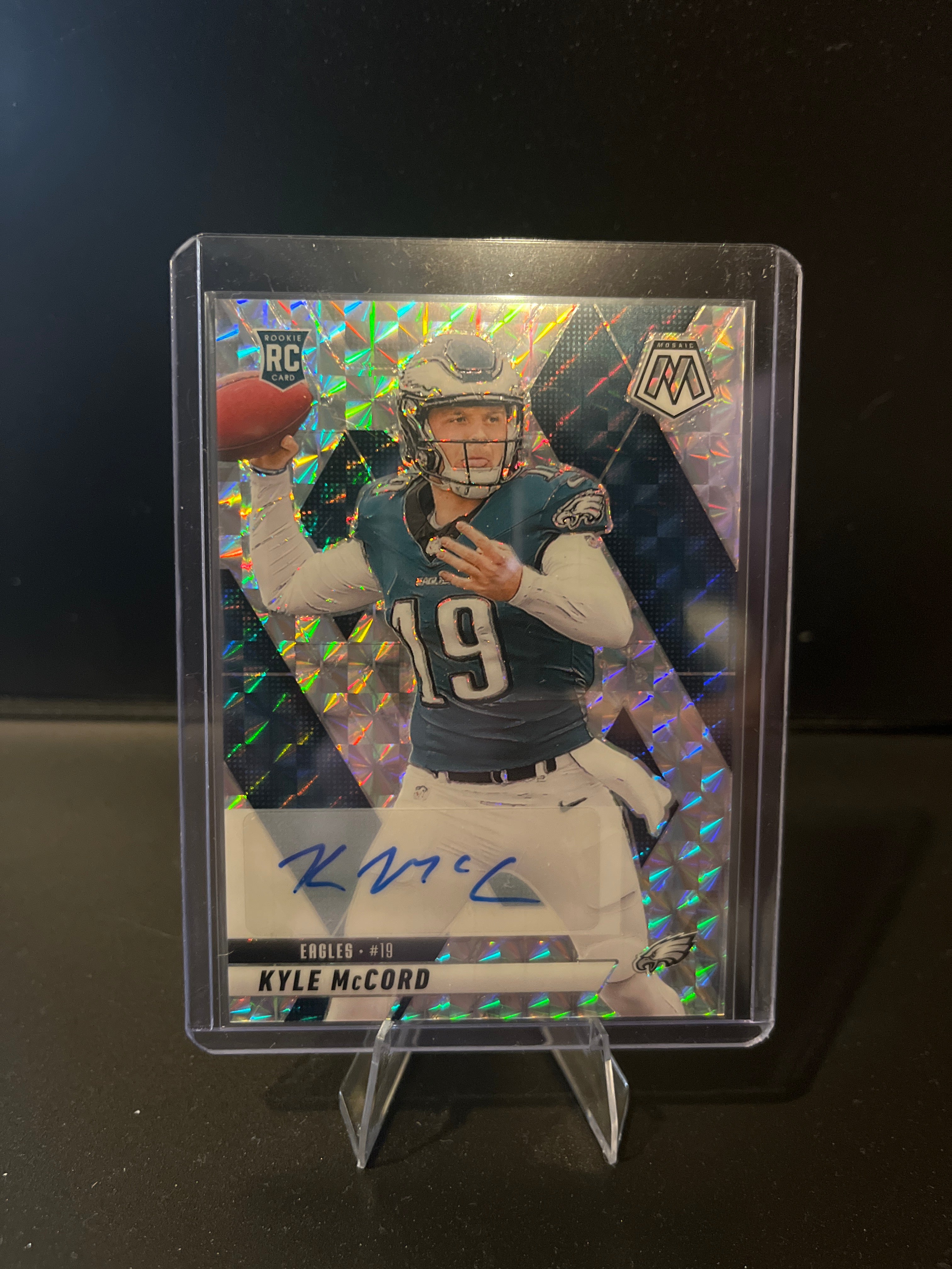 2025 Mosaic Football Kyle McCord Silver Mosaic Autograph No. 352
