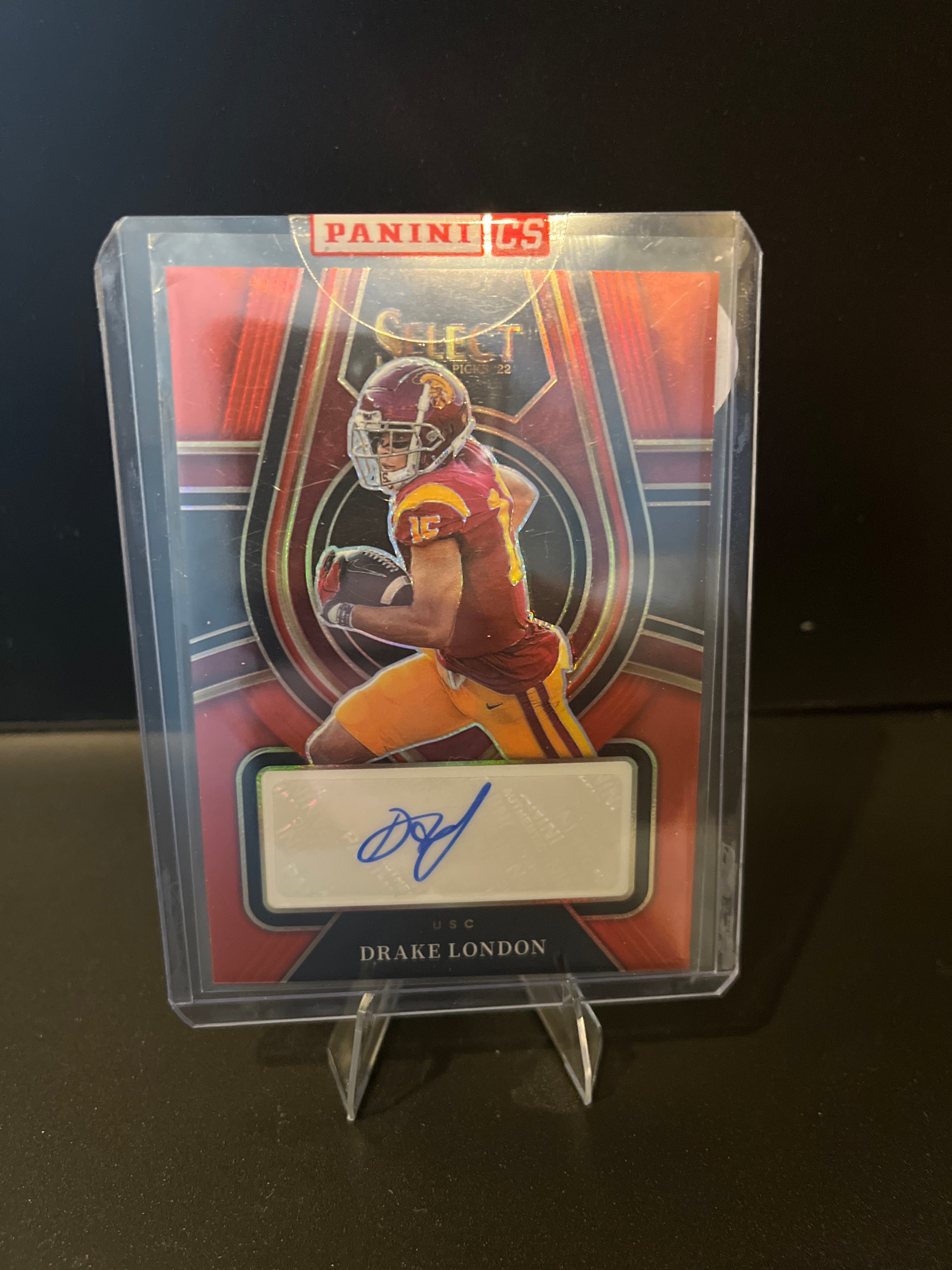 2022 Prizm Draft Picks Drake London Red Autograph No. RS-DLO