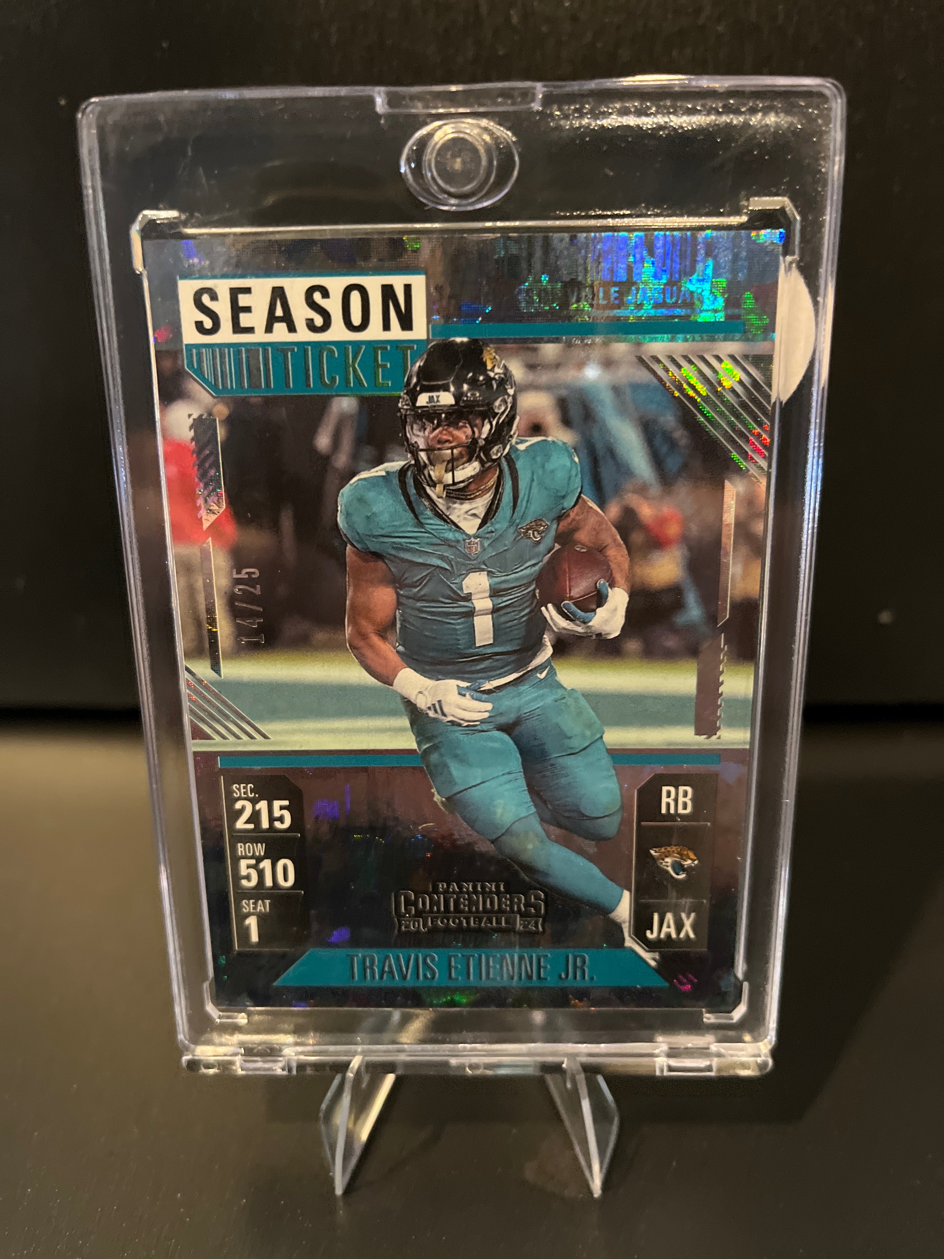 2024 Contenders Football Travis Etienne Jr. Season Ticket Cracked Ice No. 47 14/25
