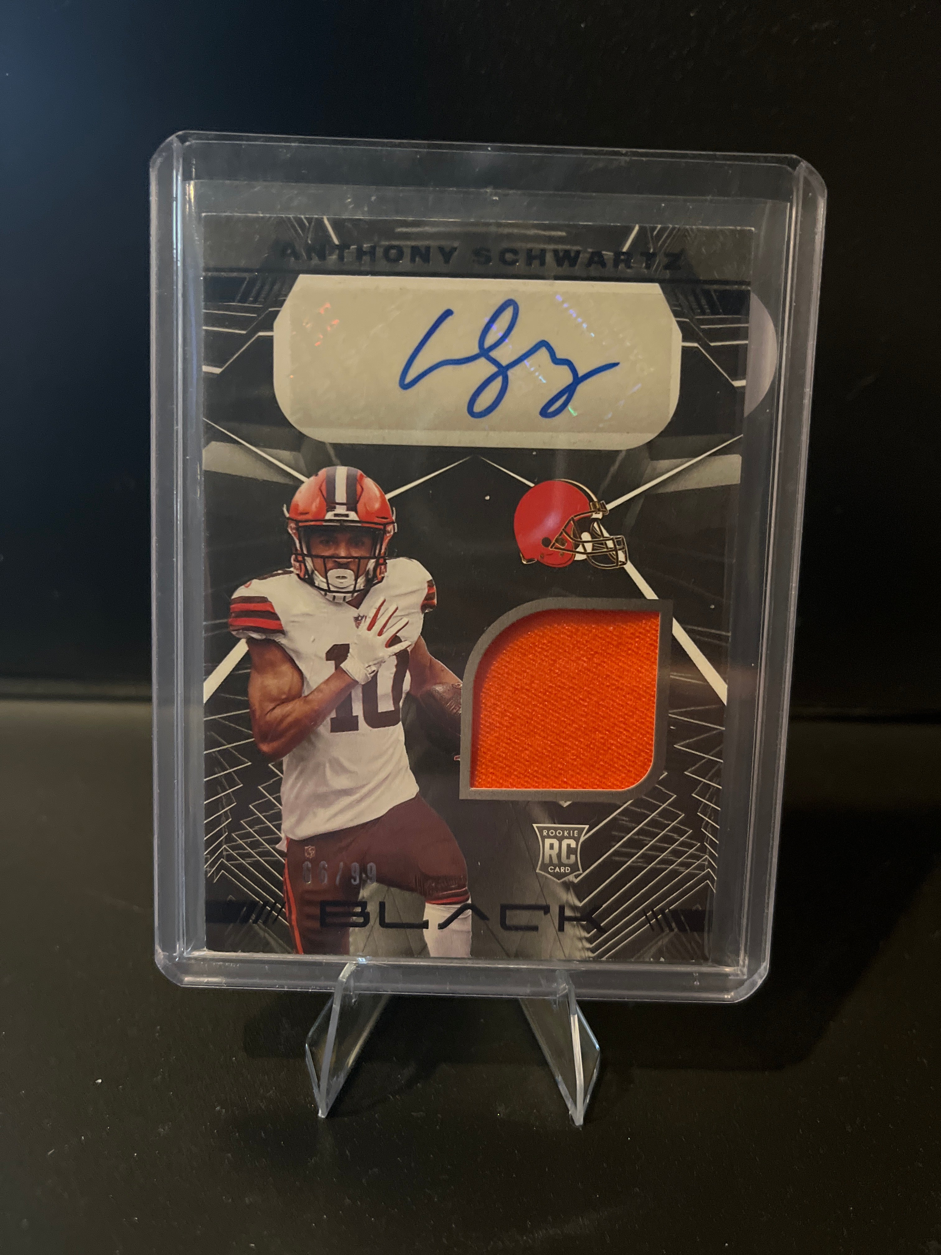 2021 Black Football Anthony Schwartz Rookie Signature Materials No. RSM-AS 66/99
