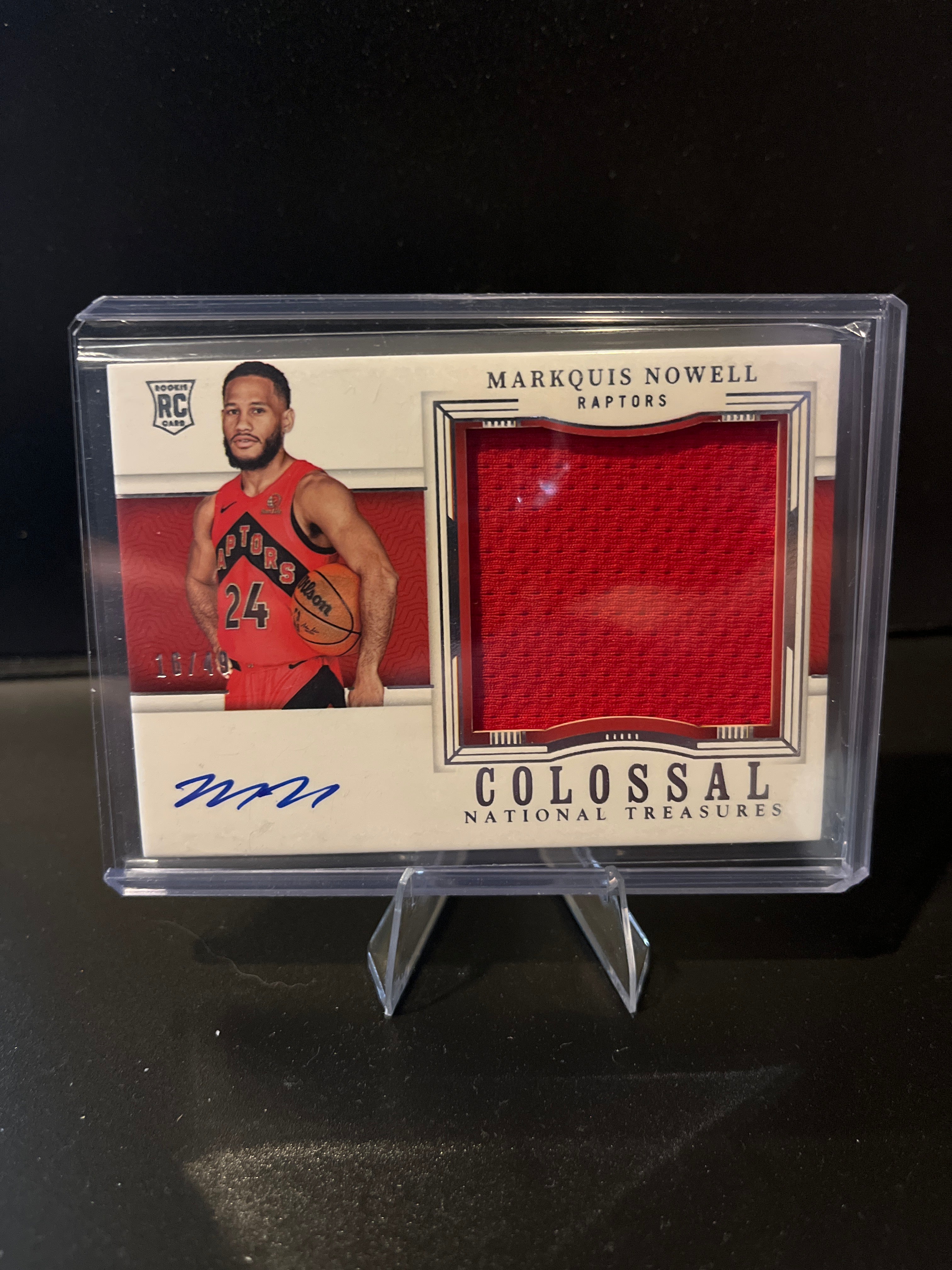 2023-2024 National Treasures Basketball Markquis Nowell Colossal Materials Autograph No. CMA-MNW 16/49