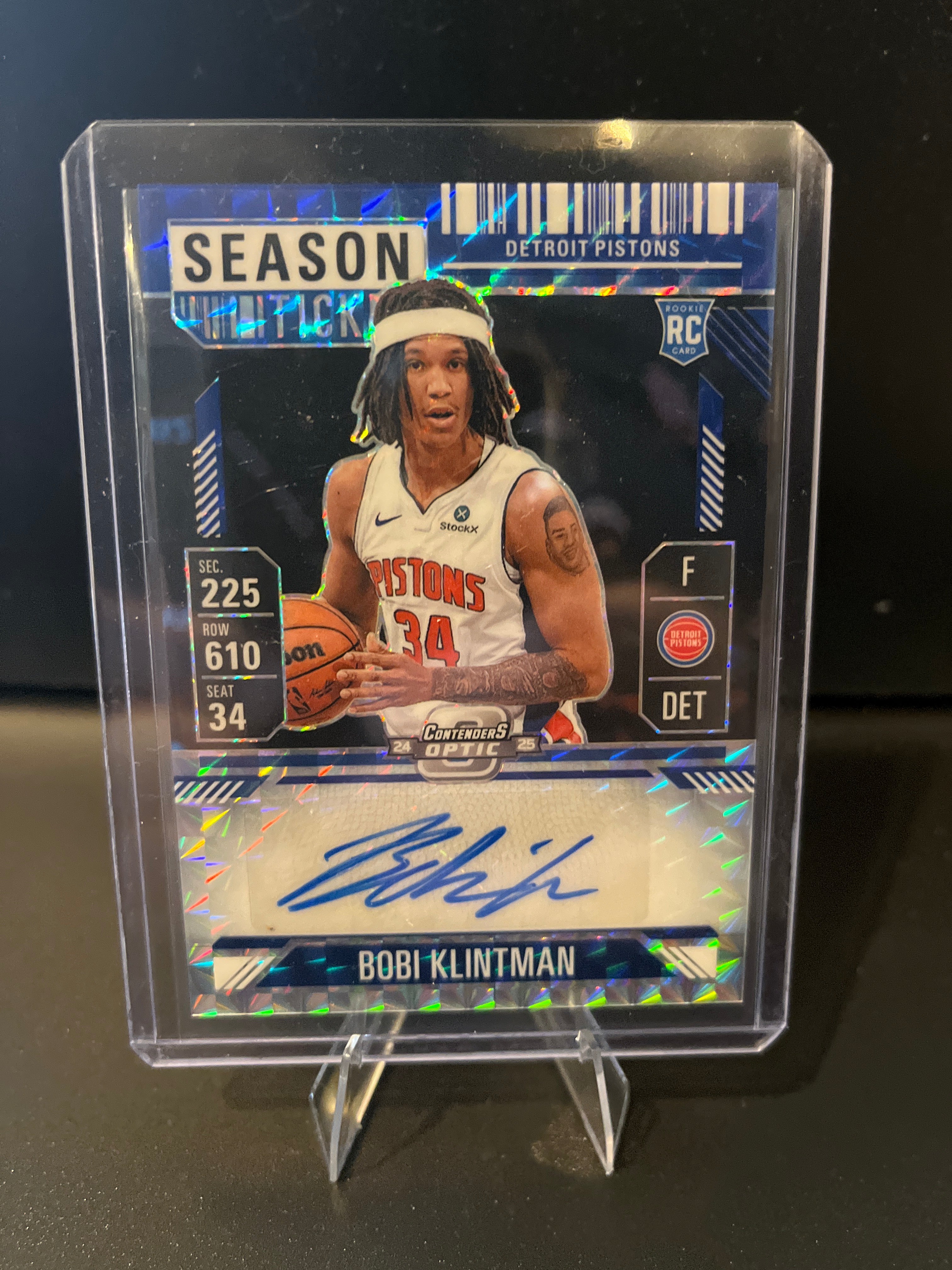 2024-2025 Mosaic Basketball Bobi Klintman (RC) Season Ticket Autograph Blue Prizm No. RST-BOB 21/49
