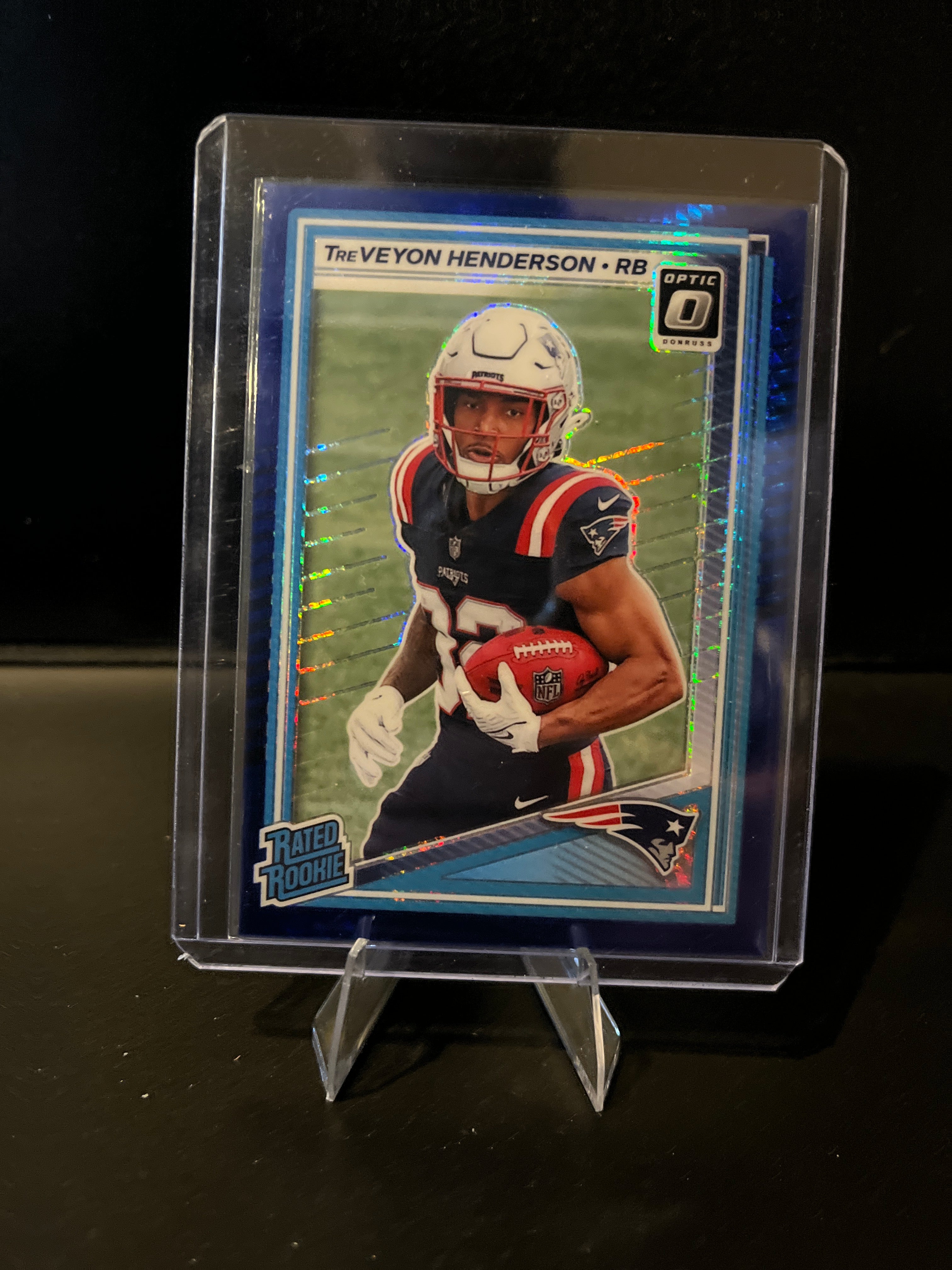 2025 Donruss Optic Football TreVeyon Henderson Rated Rookie Blue Scope No. 248