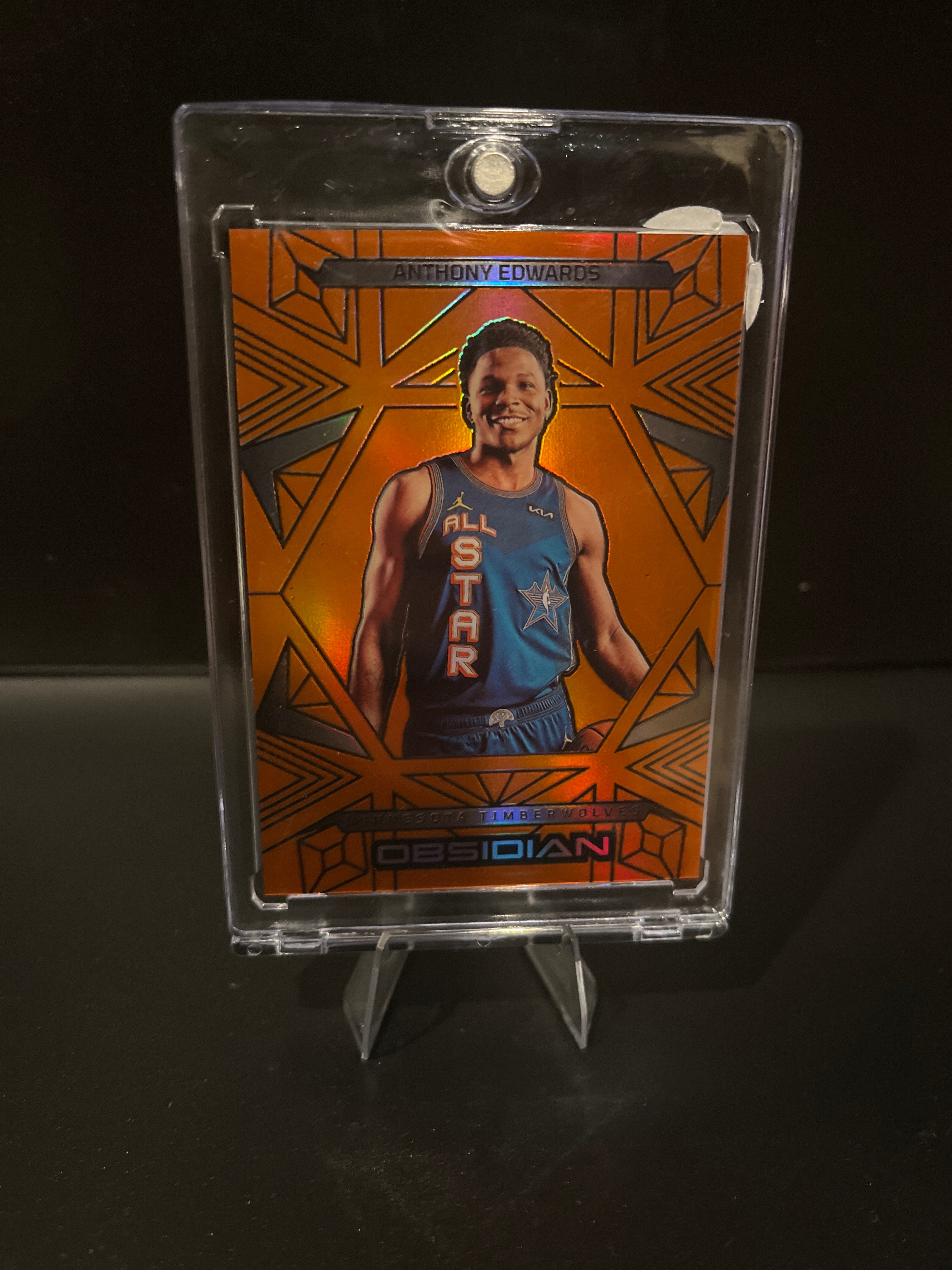 2024-2025 Obsidian Basketball Anthony Edwards Electric Etch Orange Flood No. 196 102/125
