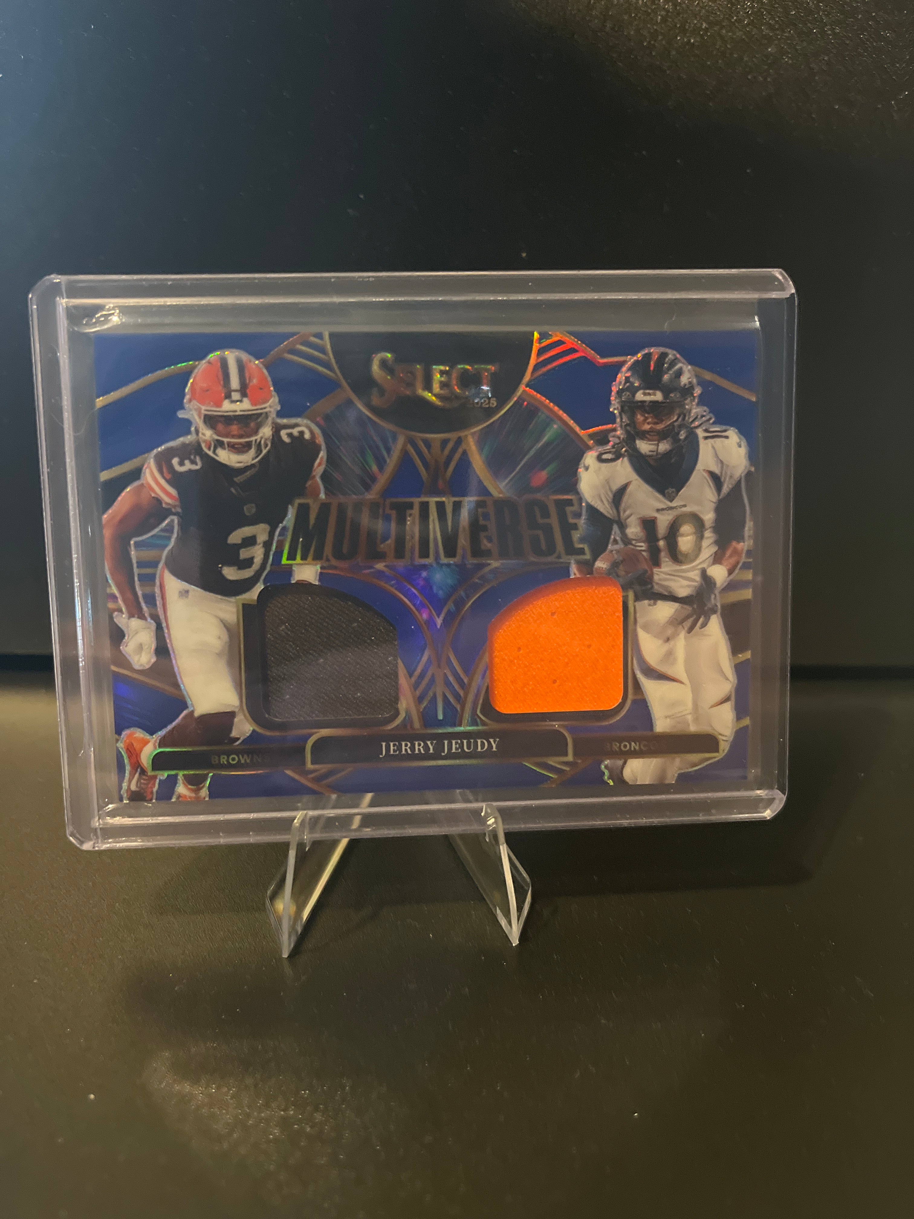 2025 Select Football Jerry Jeudy Multiverse Blue Prizm No. MVJ-JJY