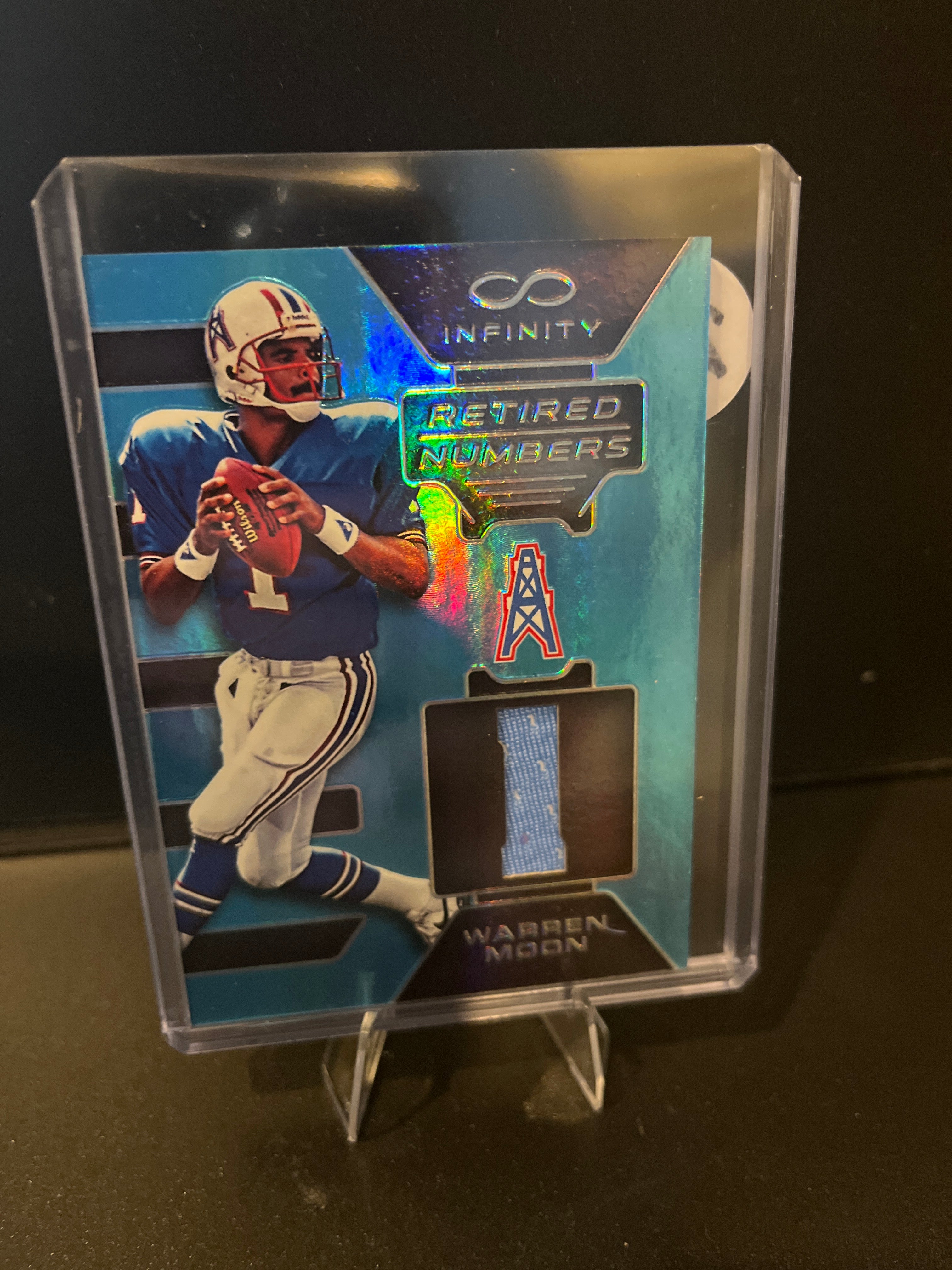 2016 Infinity Football Warren Moon Retired Numbers Game Worn Patch No. RN-WM 06/88
