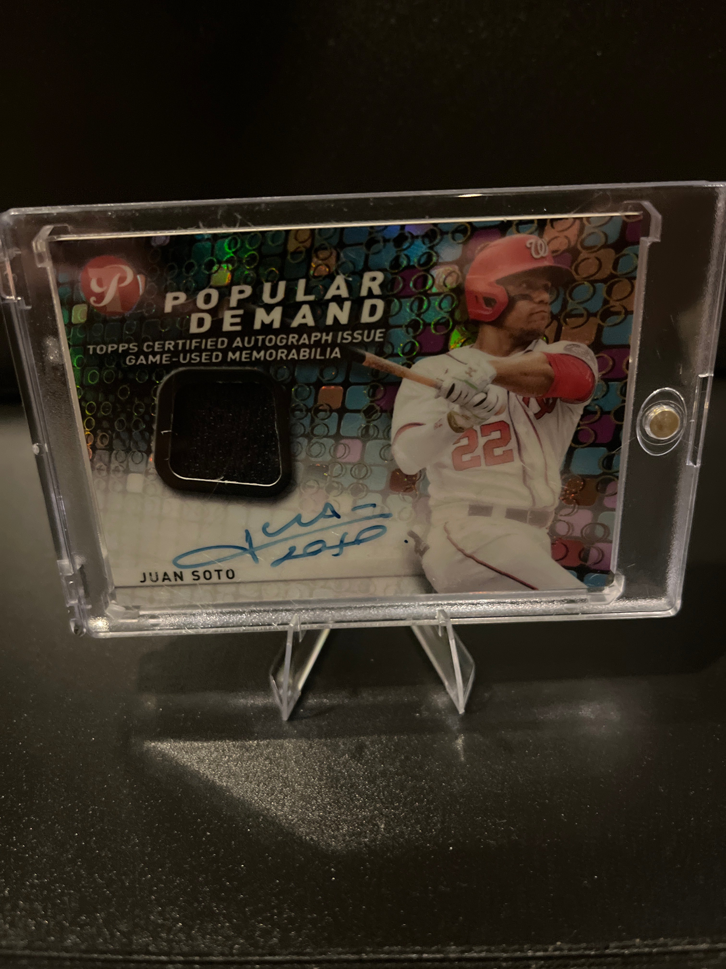 2022 Topps Baseball Juan Soto Popular Demand Autograph Game Used Memorabilia No. PDAR-JS 10/15