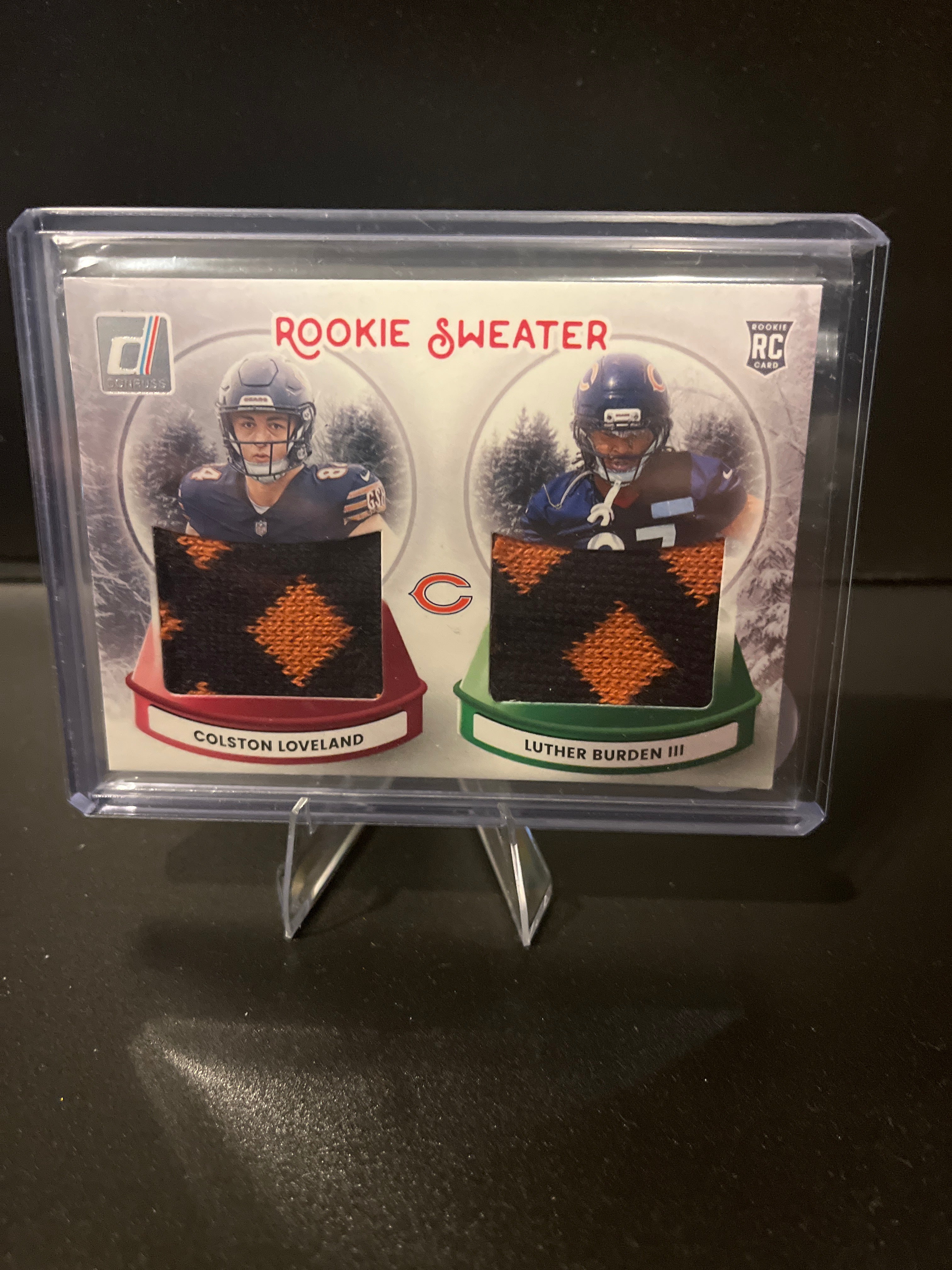 2025 Donruss Football Colston Loveland/Luther Burden Rookie Sweater (RC) No. SWED-CHI