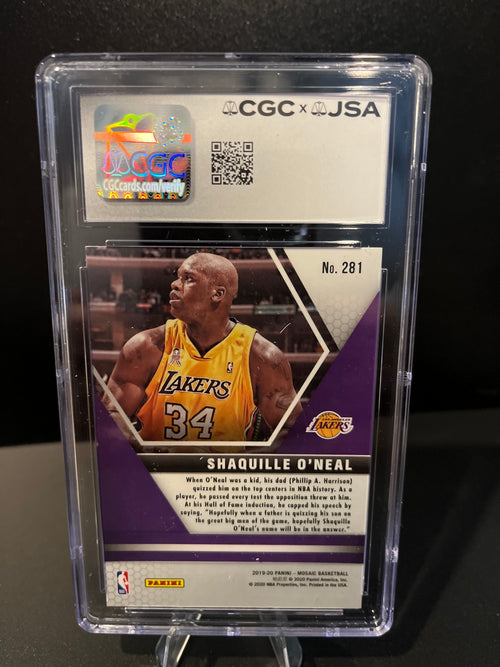 2019-2020 Mosaic Basketball Shaquille O’Neal Hall of Fame Authentic CGC/JSA On Card Auto No. 281